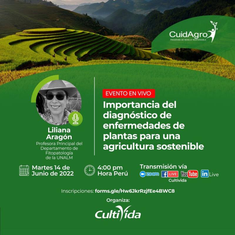 CultiVida organiza webinar “Importancia del diagnóstico de enfermedades de plantas para una agricultura sostenible”