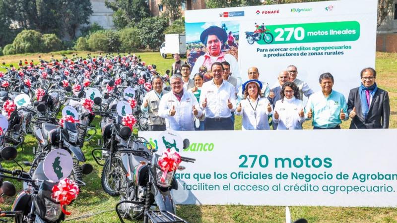 Midagri entrega nueva flota de 270 motocicletas a Agrobanco