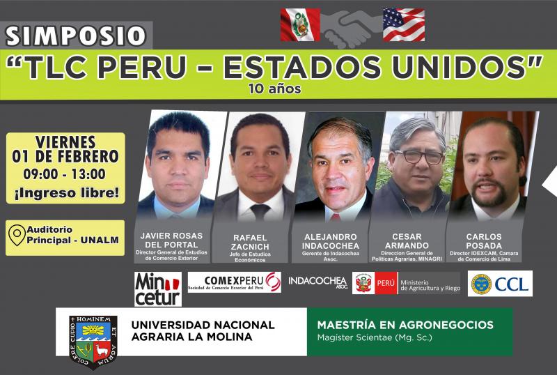 UNALM  realizará simposio \"TLC Perú- Estados Unidos, 10 años\"
