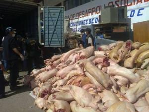 COMISAN MÁS DE 5 MIL  KILOS DE CARNE DE CERDO PROCEDENTE DE BOLIVIA