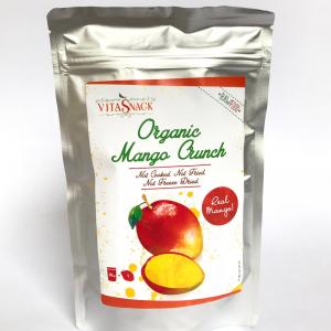 Snack de mango crujiente orgánico marca tendencia en Dinamarca