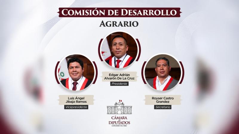 Diputado Édgar Alvarón de la Cruz fue elegido presidente de la Comisión de Desarrollo Agrario
