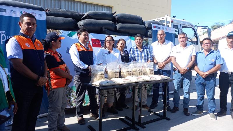 Midagri entregó 49 toneladas de arroz cáscara al Gore Lambayeque