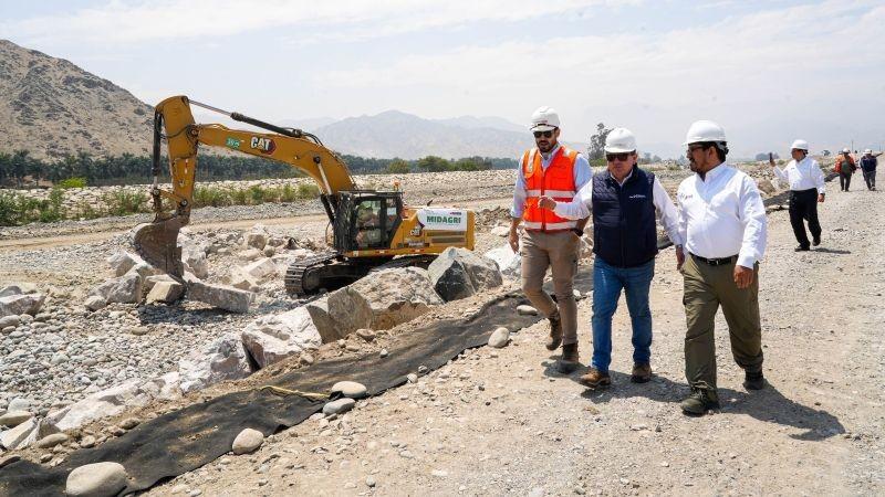 Supervisan obras por S/ 136 millones para proteger el valle de Chincha ante inundaciones