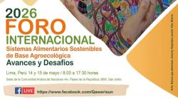 Lima será sede del Foro Internacional sobre sistemas alimentarios agroecológicos